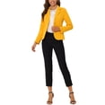 thumbnail image 2 of INSPIRE CHIC Blazer de Travail pour Femme Col à Revers Veste à Manches Longues Blazer de Complet L Jaune, 2 of 6