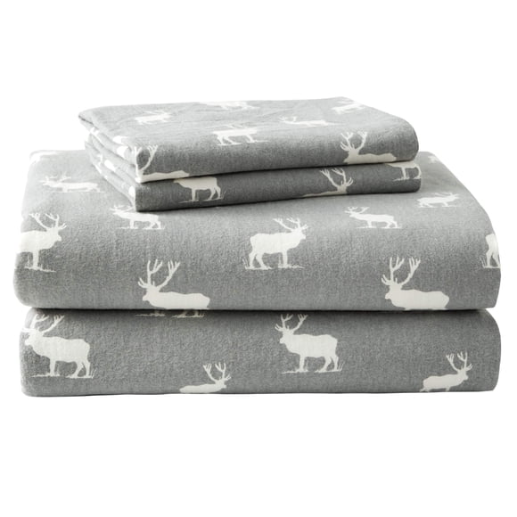 Eddie Bauer - Queen Sheet Set, Warm Breathable Cotton Flannel Bedding with Deep Pockets, Brushed for Extra Softness, Cozy Home Decor, Oeko-