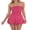 Rose Red, variant on Diconna Women's Ruched Mini Dress Summer Strapless Solid Color Tube Top Dress Short Layered Dress