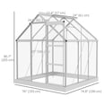 thumbnail image 3 of Outsunny 6' x 6' Walk-In Polycarbonate Greenhouse with Foundation Window, 3 of 9