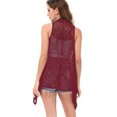 thumbnail image 3 of Womens Sleeveless Open Front Crochet Shawl Cardigan Bikini Cover Up, 3 of 5
