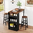 thumbnail image 4 of Costway 3 Pieces Bar Table Set Industrial Counter Height Dining Table Set with Storage, 4 of 10