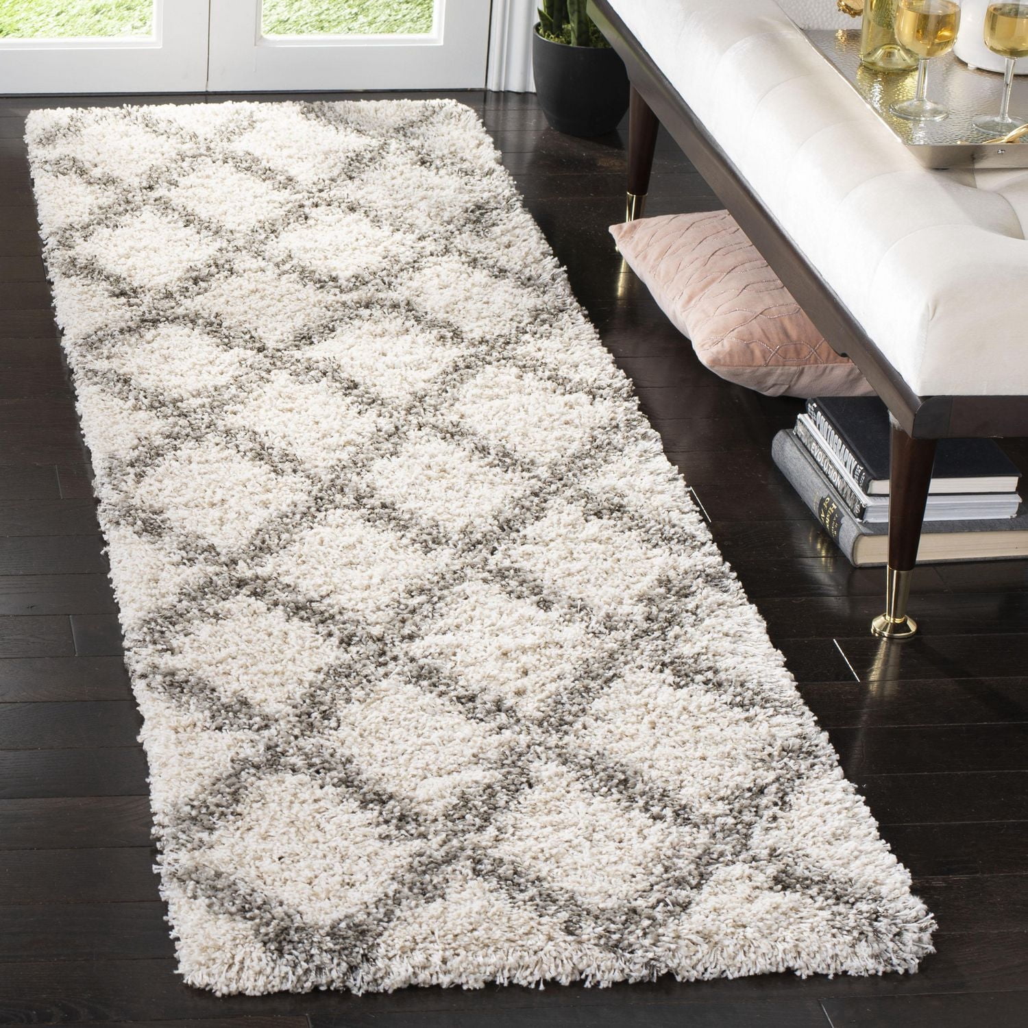 Safavieh Hudson Franklin Tapis Géométrique Diamants Shag
