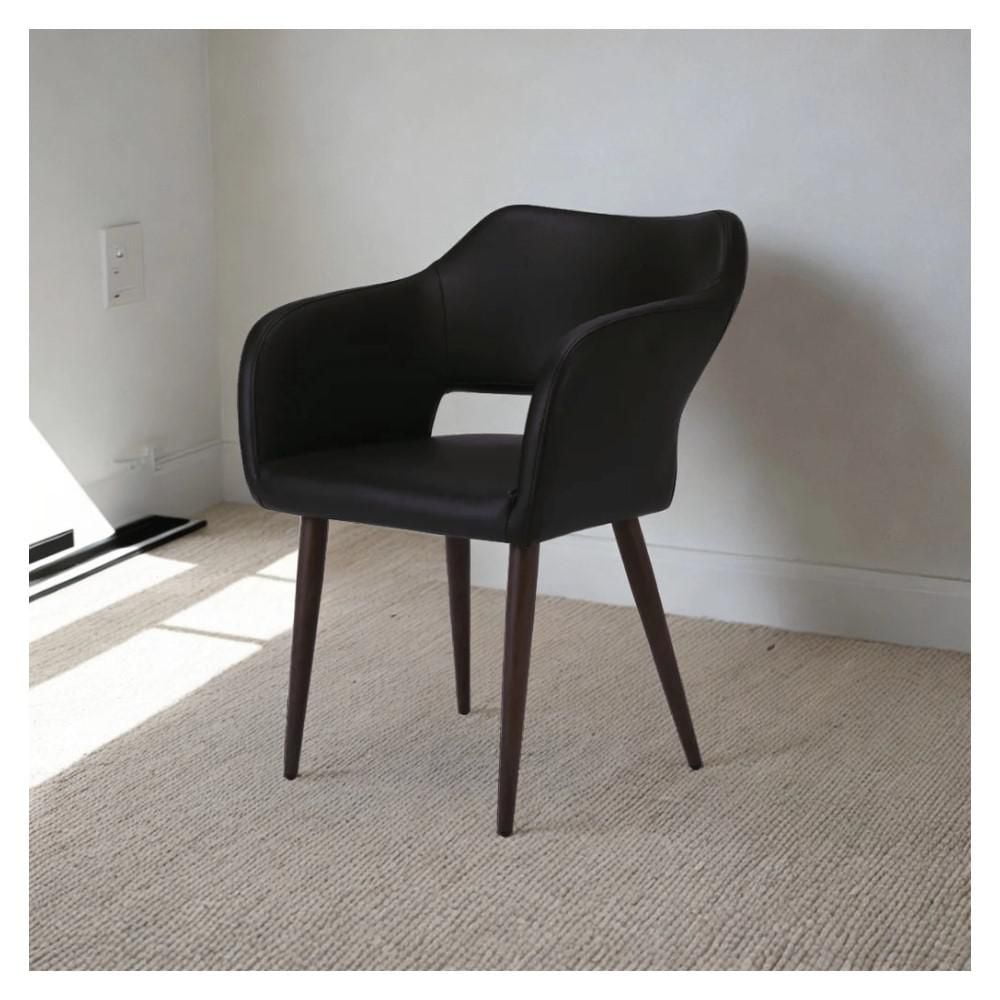 Plata Décor Import Inc Lot de 2 chaises de conférence (PU) noires pour salle à manger