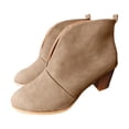 thumbnail image 3 of Kcodviy Bottes Courtes en Cuir Empilées Bottes Plates pour Femmes Bottines Talon Bottes pour Femmes Bottes pour Femmes avec Talon Bottes de Mode Bottes pour Femmes, 3 of 6