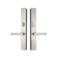 thumbnail image 1 of Ensemble de Garnitures pour Serrure Multipoints – Laiton 16′′x2′′ Lucca / Nickel Satiné et Fini Noir Mat / Actif à Clé et Factice / Mains Gauche et Droite, 1 of 1