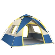 Graflsoa Compact Lightweight Pop-Up Camping Tent for 2-4 People, Waterproof Oxford Cloth, Dark Green/Blue, Easy Setup, Portable Foldable Design