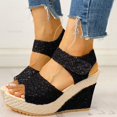 thumbnail image 1 of YOUSNH Sandales Compensées pour Femmes Chaussures pour Dames Chaussures Décontractées Sandales à Plateforme Mode Chaussures à Fleurs Chaussures Femme 2024 Tendance Noir 5.5, 1 of 7