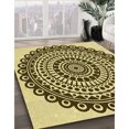 thumbnail image 3 of Ahgly Company Tapis d'Intérieur Lavable à la Machine, Carré, Transitionnel, Jaune Moutarde, Tapis de Zone, 8 Pieds Carré, 3 of 7
