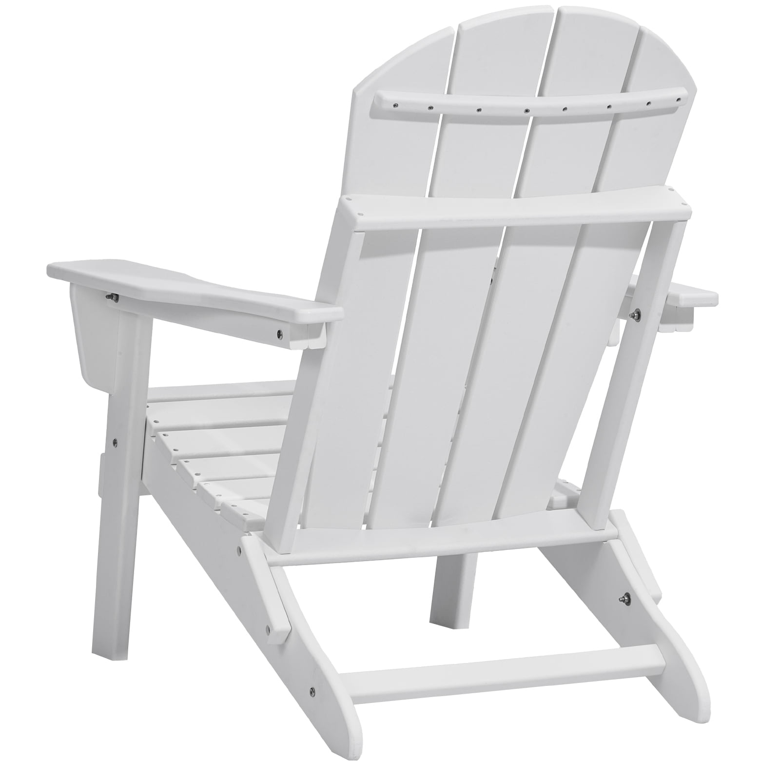 KFFKFF Adirondack Chair Set of 2, Durable Plastic, Foldable for Easy Storage, Outdoor Patio Chair with Cup Holder, Comfortable Arm Rests, Ideal for Garden and Backyard Use - White