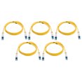 thumbnail image 1 of Unique Bargains 5Pcs 6.6Ft Single Mode Duplex Fiber Optic Patch Cable LSZH Fiber Jumper Optical LC to LC for Router Switches, 1 of 6