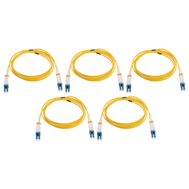 Unique Bargains 5Pcs 6.6Ft Single Mode Duplex Fiber Optic Patch Cable LSZH Fiber Jumper Optical LC to LC for Router Switches