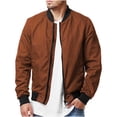 thumbnail image 1 of Men Zipper Casual Solid Stand Collar With Long Sleeved Outwear Jacket, 1 of 1