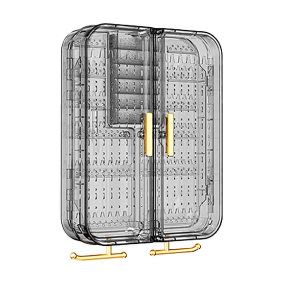 Birdeem Jewelry Organizer Jewelry Holder Organizer Jewelry Necklace Organizer Wall Mounted Jewelry Organizer No Punching Transparent Necklace Storage Hanging Box Cabine Bedroom Earring Ring Holder Dec
