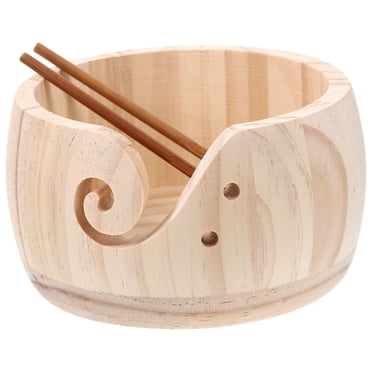 KAKOWELY Bol en Fil 1 Ensemble Bol en Fil avec Crochet Support de Fil pour Tricot Bol d'Organisation en Laine Outils de Tricot 5.31"X5.31"X3.15 Pouces