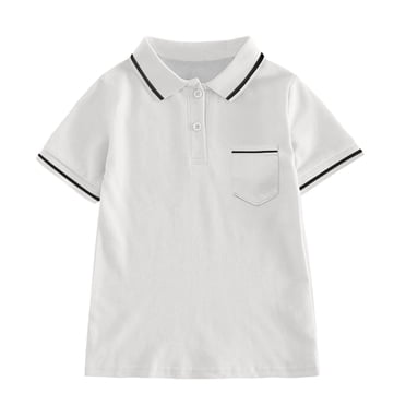 Sunnyoo Little Boys Polo Shirt Solid Color Short Sleeve Casual T-Shirt School Uniform Tops