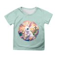 thumbnail image 2 of WEAIXIMIUNG T-Shirt Imprimé à Manches Courtes pour Filles de Pâques, Haut Décontracté 130, 2 of 4