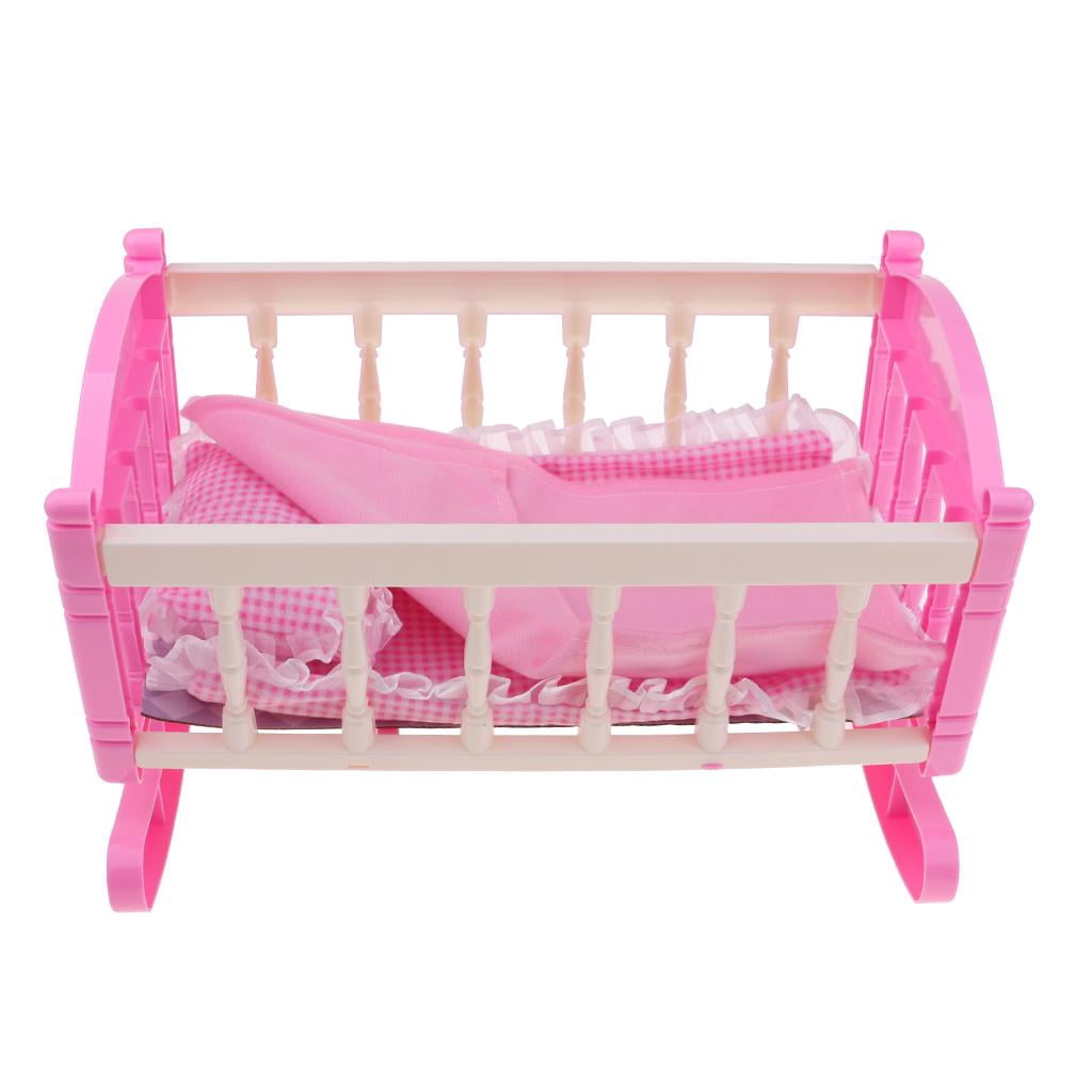 Joli Berceau de Lit pour Poupée Reborn, Ensemble de Literie, pour Poupée de 9 à 11 Po, Aussi pour Décoration de Meubles de Chambre de Bébé et de