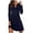 Navy, variant on TopLLC Long Sleeve Round-Neck Dress Fashion Women's Casual Long Sleeve Ladies Hollow Out Slim Dress Women Dress