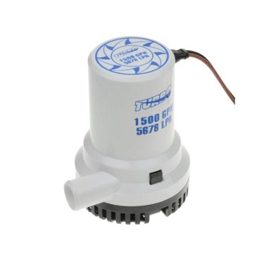 High-Performance 1500 GPH Boat Bilge Pump, 12V Submersible Bilge Water Pump, 8 Amp Marine Bilge Pump with 1-1/8" hose barb