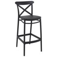 thumbnail image 1 of Compamia Cross Tabouret de Bar Contemporain en Résine pour Intérieur et Extérieur - Ensemble de 1, Noir, 1 of 6