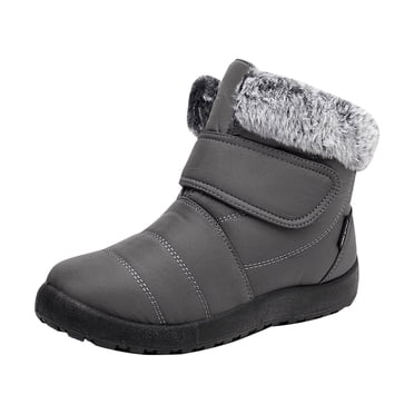 Pisexur Womens Winter Snow Boots Black Waterproof Insulated Warm Fur Lined Ankle Booties Anti-Slip Slip On Walking Comfortable Outdoor Boot Size