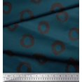 thumbnail image 2 of Soimoi Blue Cotton Duck Fabric Line & Circle Geometric Printed Craft Fabric by the Yard 56 Inch Wide, 2 of 3