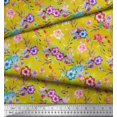 thumbnail image 3 of Soimoi Poly Georgette Fabric Leaves, & Rose Floral Fabric Prints by Yard 52 Inch Wide, 3 of 3