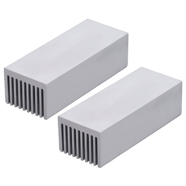 2Pcs Cooling Fins Aluminum Heat Radiator Heatsink Kit for Electronic Chip CPU 100x40x30mmWithout Adhesive