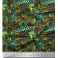 thumbnail image 1 of Soimoi Brown Moss Georgette Fabric Triangle & Brush Stroke Abstract Printed Craft Fabric by the Yard 42 Inch Wide, 1 of 3