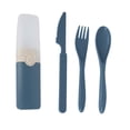 thumbnail image 1 of Camping Fork Spoon Knife Set 3 Piece with Storage Box, Straw Plastic Tableware for Lunch Box, Outdoor Portable Cutlery Set for Picnic School, 1 of 6
