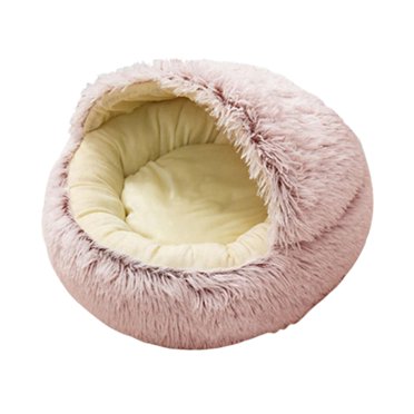 cat and dog Beds, Soft Plush Round Bedding Sleeping Round Pet Calming Nest Bed Cuddler for Dogs/Cats , 40cm Gray, 40cm 50cm 60cm