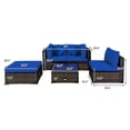 thumbnail image 2 of Patiojoy 5-Piece Outdoor Patio Sectional Rattan Sofa Set with Soft Back and Seat Cushion Navy, 2 of 5