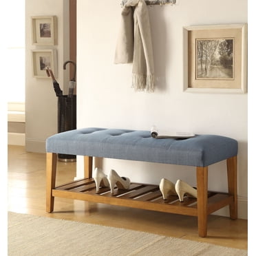 ACME Charla Bench in Blue & Oak