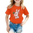 thumbnail image 1 of PMVFHDE T-Shirt Fille T-Shirts pour Fille T-Shirts pour Fille T-Shirts pour Fille Graphique Hauts d'Été pour Filles 2025 Imprimé pour Enfants Col Rond Manches Courtes T-Shirt Orange, 3-4 Ans, 1 of 4
