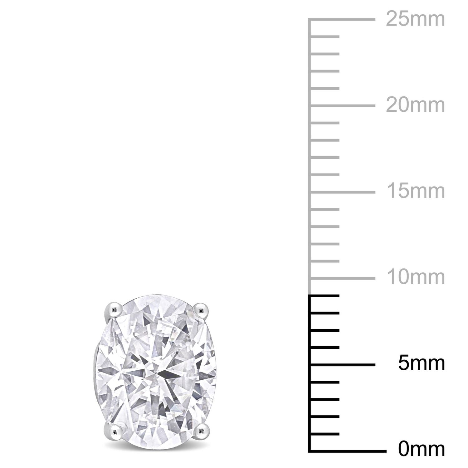 Boucles d'oreilles Miabella à Solitaire Ovale Moissanite en Argent Sterling
