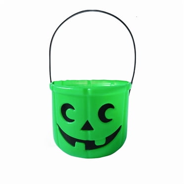 YIMWNYI Halloween Pumpkin Bucket, Small Plastic Pumpkin Basket for Halloween Candy, Trick or Treat Basket, Decorative Halloween Party Accessory, Lightweight and Durable Holiday Decoration