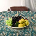 thumbnail image 4 of Vintage Floral Tablecloth Teal Original Design Table Cloth for Rectangle Tables Wipeable Polyester Fabric Table Cover Kitchen Dinning Decorations Washable, 60""x120"", 4 of 6