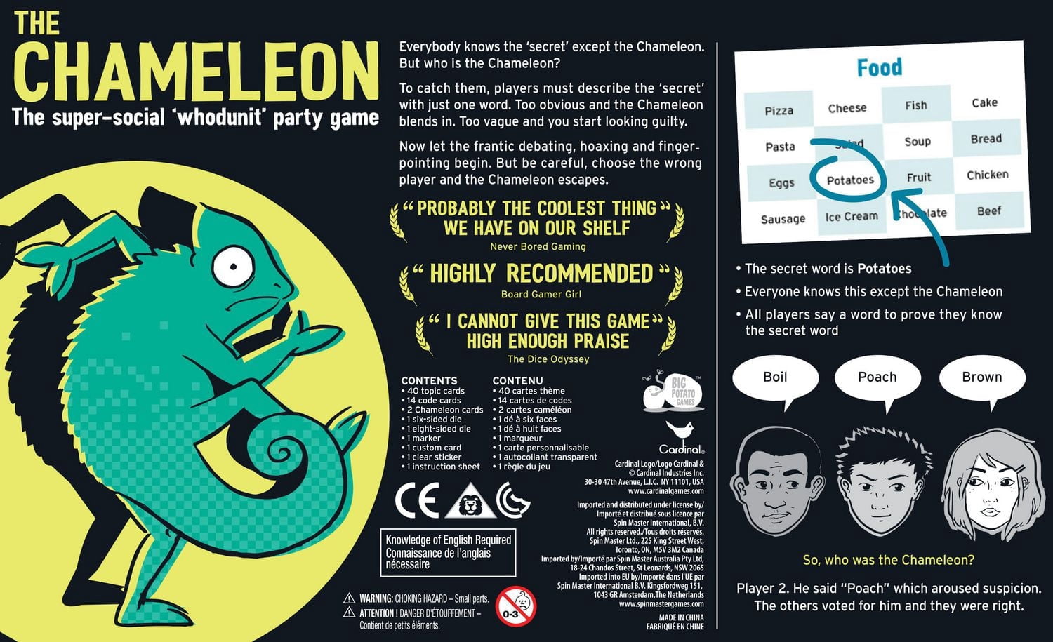Cardinal Games Jeu de société caméléon