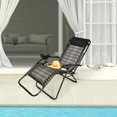 thumbnail image 3 of Patiojoy Grey Folding Recliner 2PCS Patio Rattan Zero Gravity Lounge Chair With Headrest, 3 of 8
