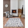 thumbnail image 2 of Ladole Rugs Shaggy Rabat Abstract Pattern Sustainable Spirals Style Indoor Area Rug Carpet in White Dark Gray 6'5" x 9'5", 2 of 4