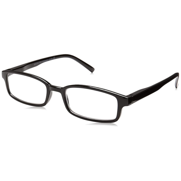 Foster Grant Lunettes de Lecture Boston Carrées pour Homme, Noir/transparent, 59 mm + 2,75