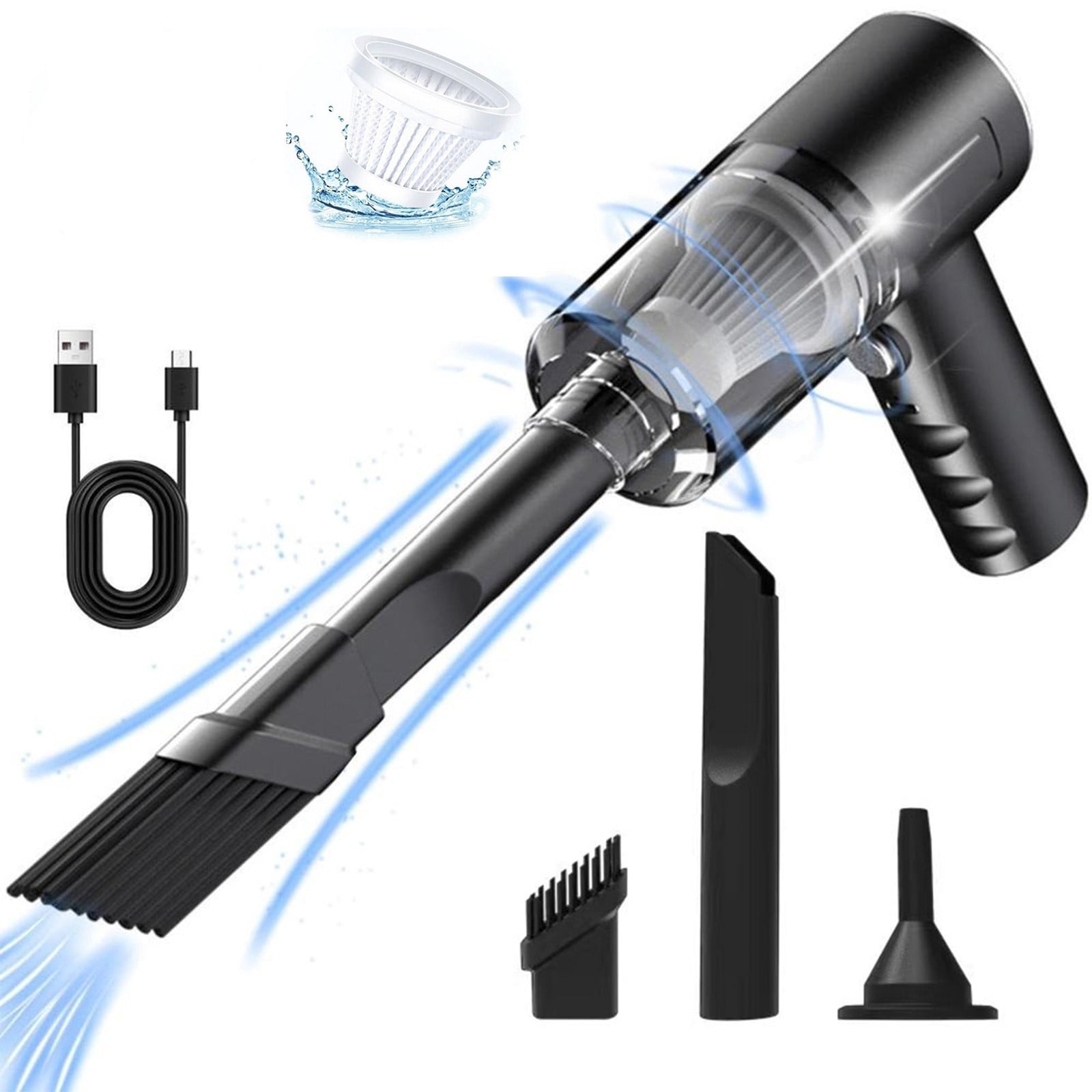 Car Vacuum Cleaner 3000Pa Strong Suction, Xinsrenus Handheld Wireless Vacuum Cleaner Blower In 1, Portable Rechargeable Car Home Vacuum With 1200mAh Battery Washable Filter