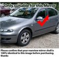 thumbnail image 4 of Compatible For Seat Leon MK1 1M 1999-2006 Car Rearview Mirror Cover Side Wing Protect Frame Covers Trim Carbon Look and Bright Black(Carbon Fiber Look), 4 of 7