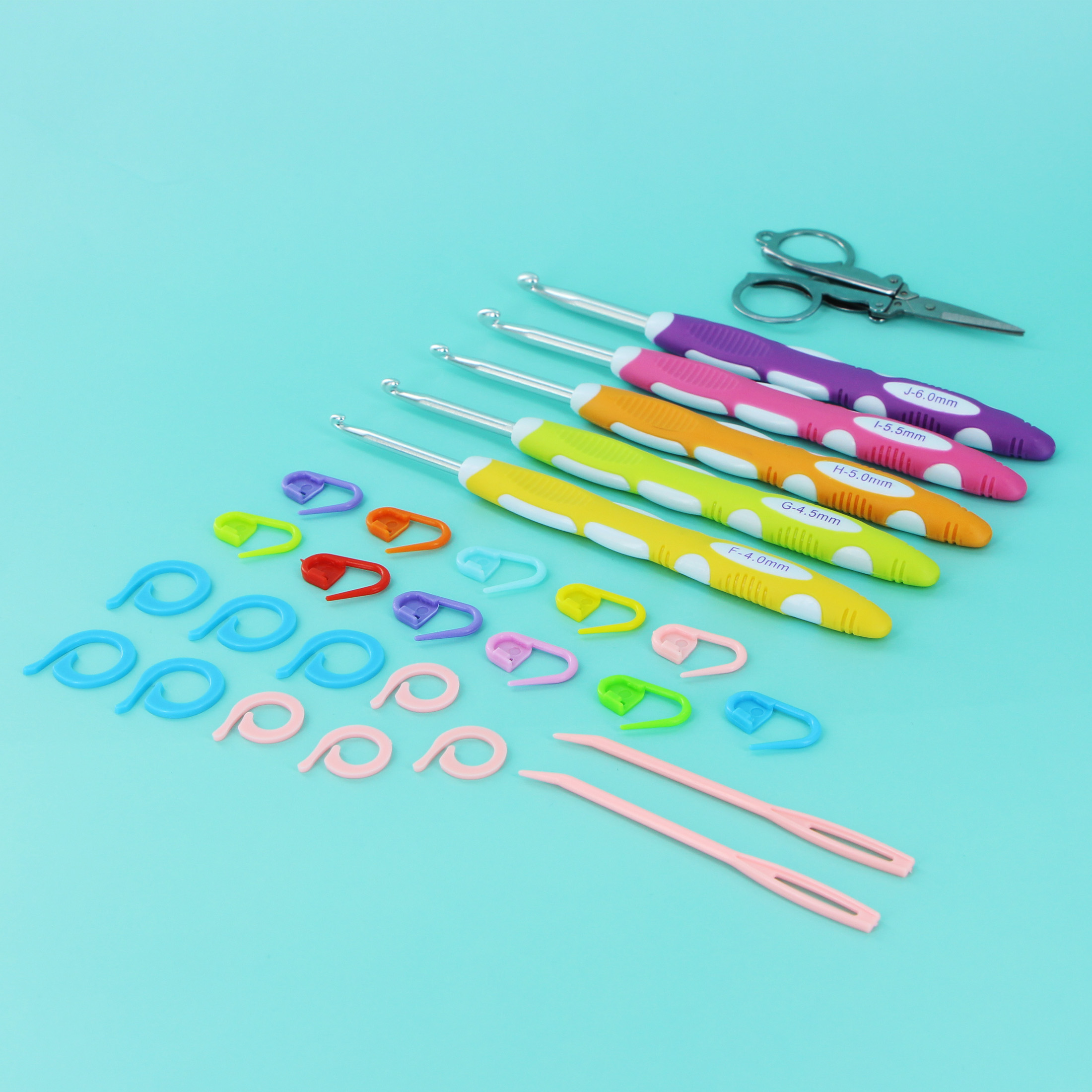LOVE KNITTING ensemble de crochets - 28 pièces, 4-6 mm (0.24 po) Ergonomic aluminium