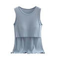 thumbnail image 3 of Sentmoon Camisole de Maternité Surdimensionnée à Col Rond Extensible Chandails d'Allaitement pour l'Allaitement Couleur Unie Sans Manches à Bretelles Spaghetti Chandails d'Allaitement pour Femmes Tendance pour le Bureau Bleu TTG, 3 of 4
