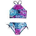 thumbnail image 1 of Kcodviy 2 Pcs Girl Swimwear Bathing Suit Toddler Girl Floral Tops Drawstring Bikini Girls Racing Swimsuit Bottoms Suit Girls Suit Girls Bikini New Split Skirt Suit Girls Water Drop Print Bikini, 1 of 1