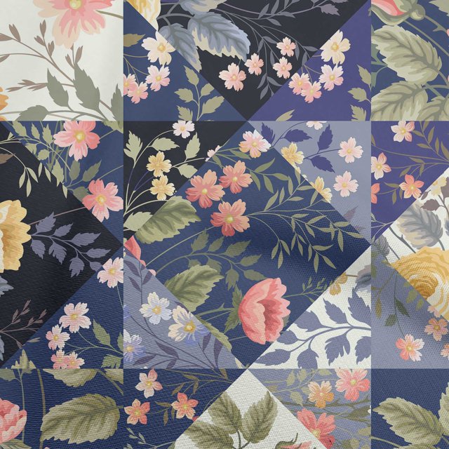 oneOone Georgette Viscose Blue Fabric Florals Craft Projects Decor Fabric Printed By The Yard 42 Inch Wide