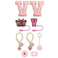 thumbnail image 1 of Glass&Bottle Accessory Set for Drinkware – Embroidery Patch Straw Covers Charm Necklace Chain & Leak Guard Complete Decorative Upgrade Kit, 1 of 3