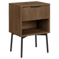 thumbnail image 1 of Table de chevet d'appoint en placage de bois de noyer avec 1 tiroir cannelé Bouclair, 1 of 6